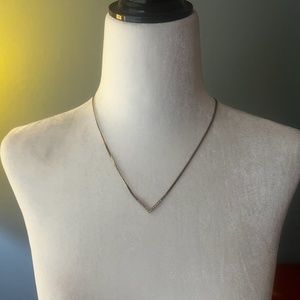 Vintage collectible Avon V shaped golden necklace with zirconia EUC
